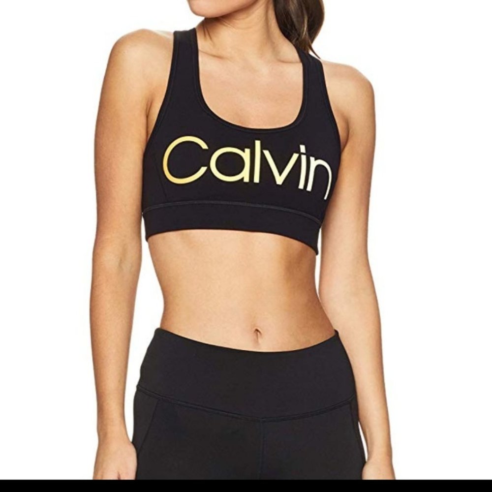 Calvin Klein Sports Bar Ombre Logo Racerback Black